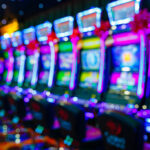 Slot machines in Casino. Defocused, great for background. Property relased.