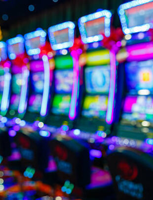 Slot machines in Casino. Defocused, great for background. Property relased.